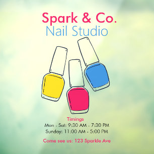 Modern Nail Bar   Colorful Nail Studio Window Cling