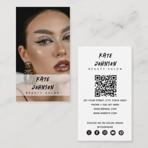 Modern Nail Beaty Salon Makeup Artist Photo Business Card