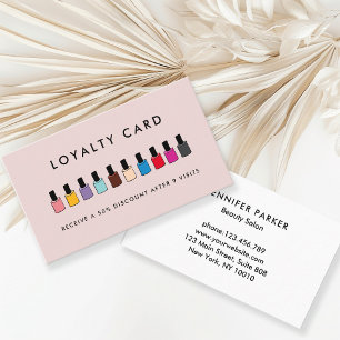 Modern, Nail Polish, 10- loyalty salon Business Card