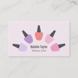 Modern Nail Polish Makeup Artist Business Cards