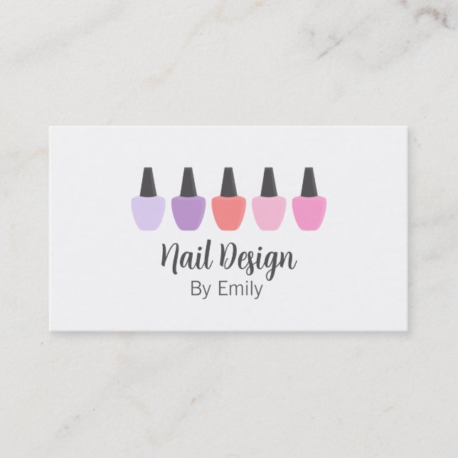 Modern Nail Polish Makeup Artist Spa Business Business Card (Front)