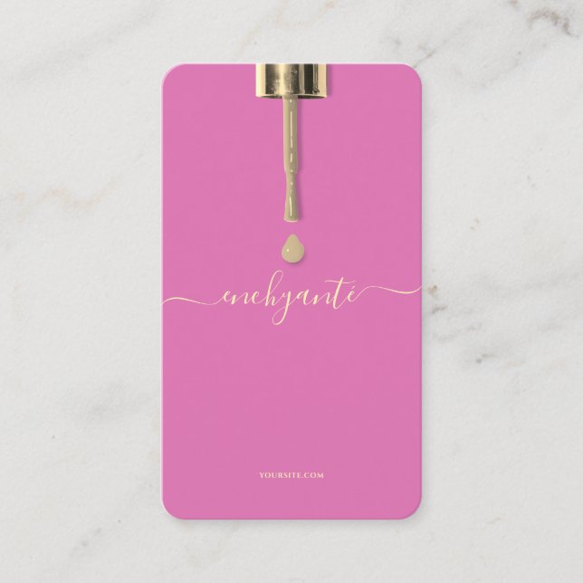 MODERN NAIL POLISH NAIL BEAUTY SALON PINK BUSINESS CARD (Front)