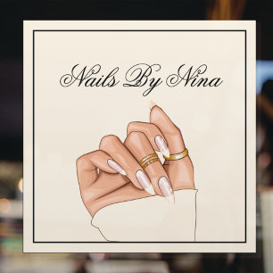 Modern Nail Salon Typography Manicurist Marketing Window Cling