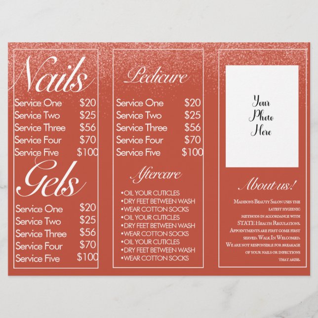 Modern Nail Services Session Brochure Flyer (Front)