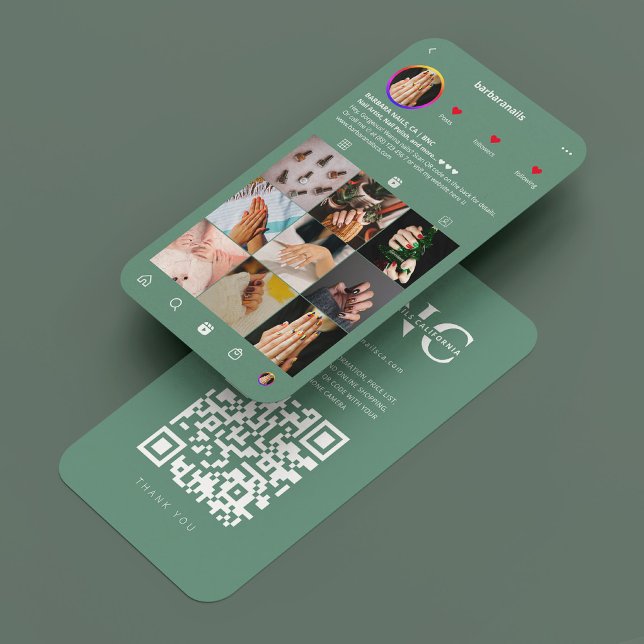 Modern Nail Tech Beauty Salon Dusty Blue IG Business Card (Modern Nail Tech Beauty Salon Dusty Blue IG Business Card
)