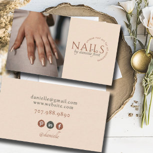 Modern Nail Tech Photo Business Card