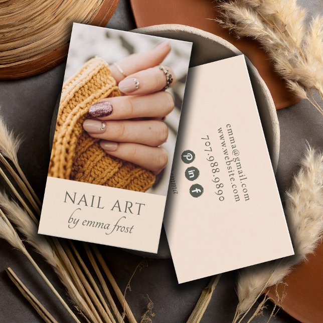 Modern Nail Tech Photo Business Card (Creator Uploaded)