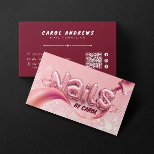 Modern Nail Technician Nail Art Studio Nail Artist Business Card