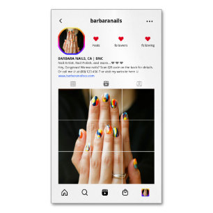 Modern Nails Beauty Salon Instagram Nail Artist  Magnetic Business Card