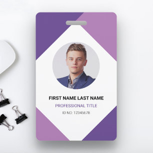 Modern Name and Photo Corporate Employee ID Card ID Badge