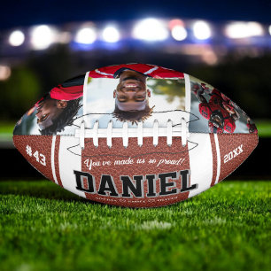 Modern Name and Text Photo Keepsake Gift American Football