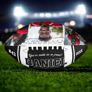 Modern Name and Text Photo Keepsake Gift American Football