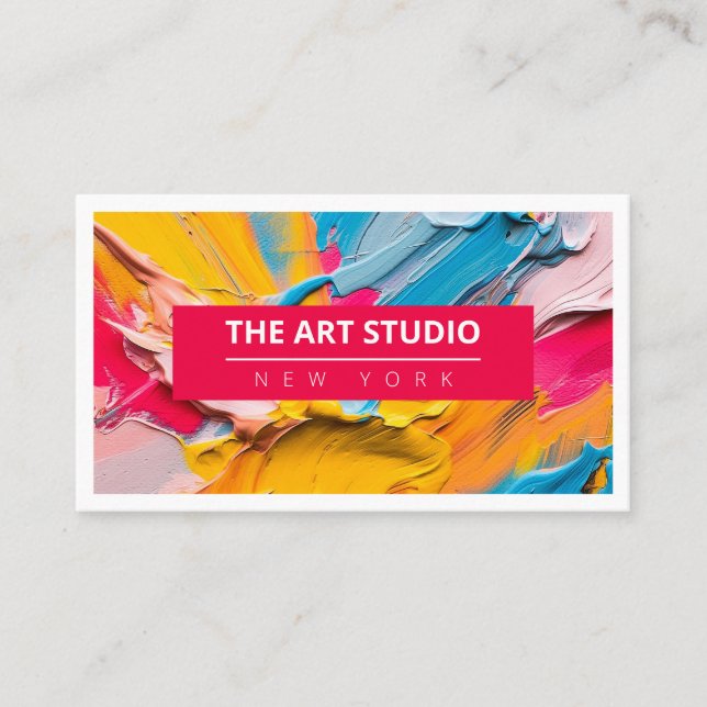 Modern Name Artwork Artist Art Studio Business Card (Front)