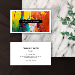 Modern Name Artwork Artist Art Studio Business Card