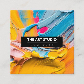 Modern Name Artwork Artist Art Studio Calling Card