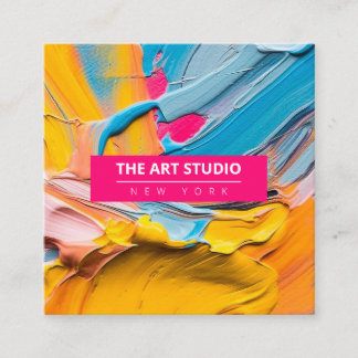 Modern Name Artwork Artist Art Studio Calling Card