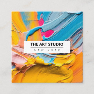 Modern Name Artwork Artist Art Studio Calling Card