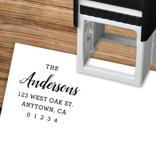 Modern Name Calligraphy Script Return Address Self-inking Stamp
