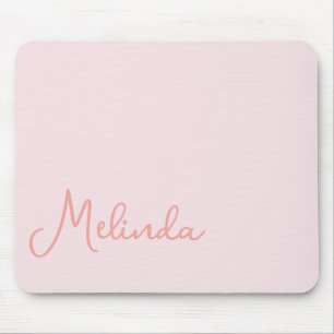 Modern Name Chic Blush Pink Mouse Pad