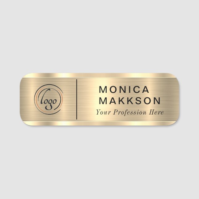 Modern Name, Logo  And Title Name Tag (Front)