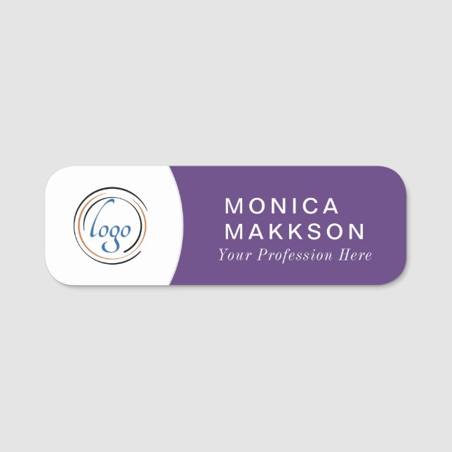 Modern Name, Logo  And Title Name Tag (Front)