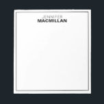 Modern Name Monogram Framed Personalised Black Notepad<br><div class="desc">This modern notepad features a simple two line monogram and thin frame.  Use the template form to add your personalisation.</div>