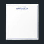 Modern Name Monogram Framed Personalised Blue Notepad<br><div class="desc">This modern notepad features a simple two line monogram and thin frame.  Use the template form to add your personalisation.</div>