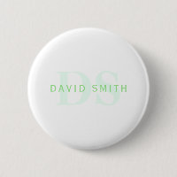 Modern Name & Monogram | Green & White