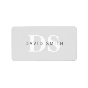 Modern Name & Monogram   Green & White Label