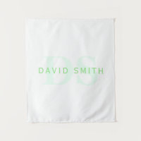Modern Name & Monogram | Green & White