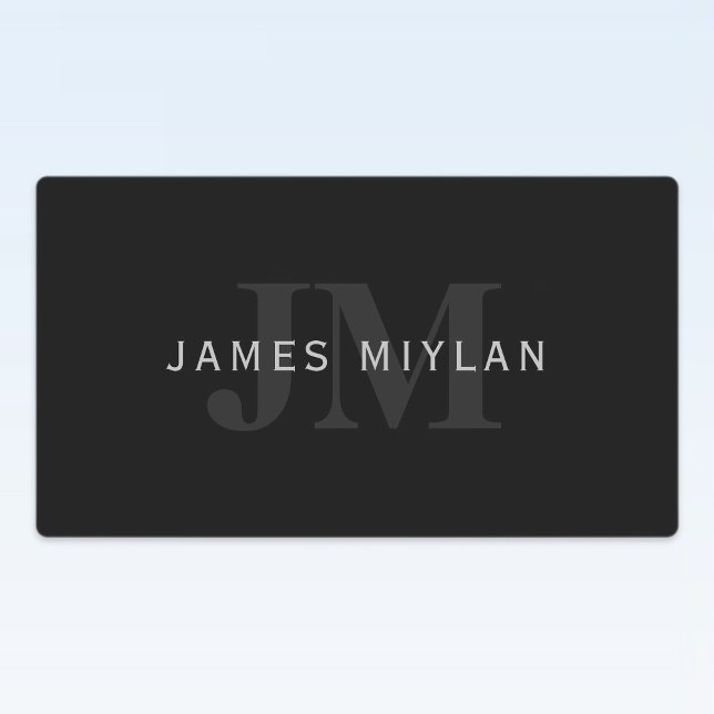 Modern Name & Monogram | Grey & Black (Creator Uploaded)