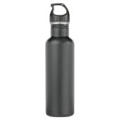 Modern Name & Monogram | Grey & Black 710 Ml Water Bottle (Back)