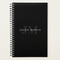Modern Name & Monogram | Grey & Black
