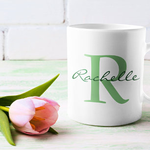 Modern Name & Monogram Initial Classic Coffee Mug
