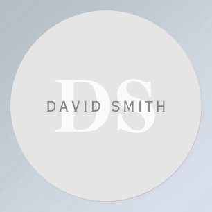 Modern Name & Monogram Light & Dark Grey White