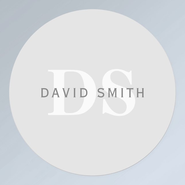Modern Name & Monogram | Light & Dark Grey White (Creator Uploaded)