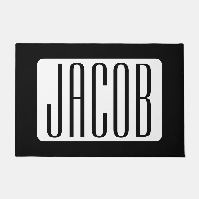 Modern Name or Editable Brand Name for Business  Doormat (Front)
