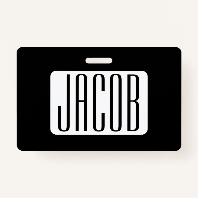 Modern Name or Editable Brand Name for Business  ID Badge (Front)