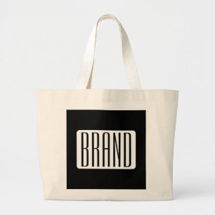 Modern Name or Editable Brand Name for Business  Large Tote Bag