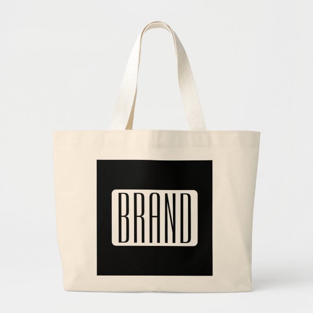 Modern Name or Editable Brand Name for Business  Large Tote Bag (Front)