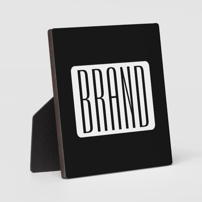 Modern Name or Editable Brand Name for Business  Plaque (Front)