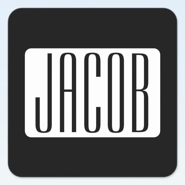 Modern Name or Editable Brand Name for Business  Square Sticker (Creator Uploaded)
