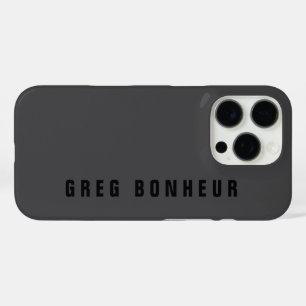 Modern Name or other Text Template   Dark Grey iPhone 16 Pro Case