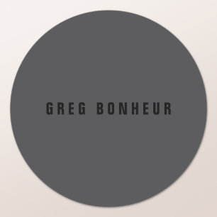 Modern Name or other Text Template   Dark Grey Classic Round Sticker