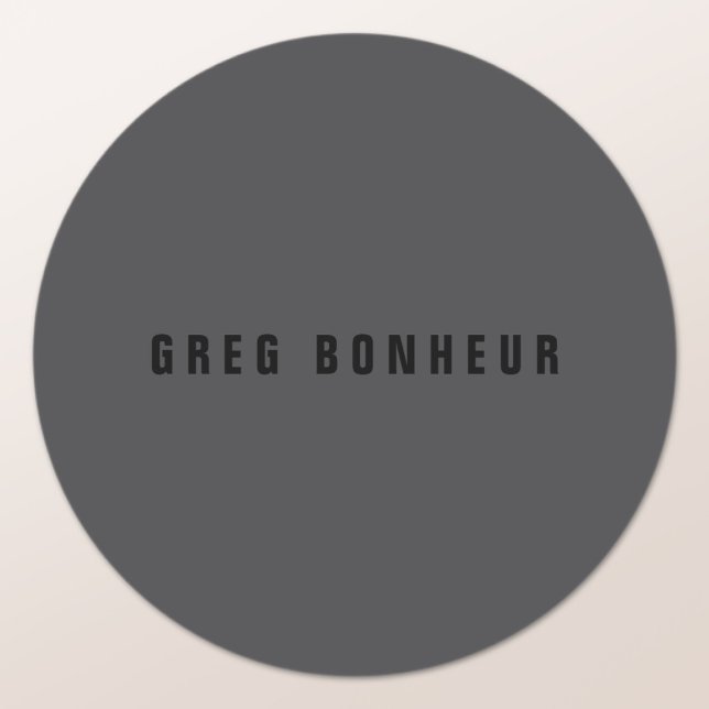 Modern Name or other Text Template | Dark Grey Classic Round Sticker (Creator Uploaded)