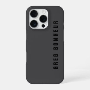 Modern Name or other Text Template Dark Grey iPhone 16 Pro Case