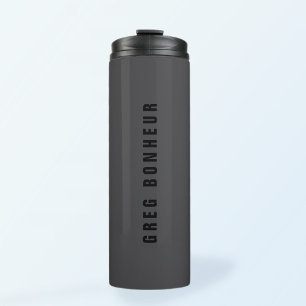 Modern Name or other Text Template   Dark Grey Thermal Tumbler