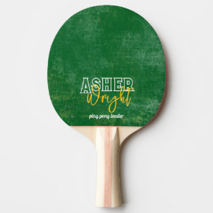 Modern Name 'ping pong leader' distressed green Ping Pong Paddle