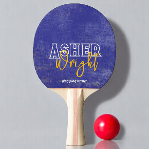Modern Name 'ping pong master' aged blue Ping Pong Paddle