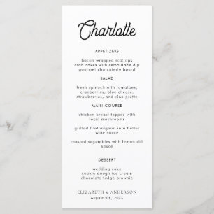 Modern Name Place Card Wedding Dinner Card